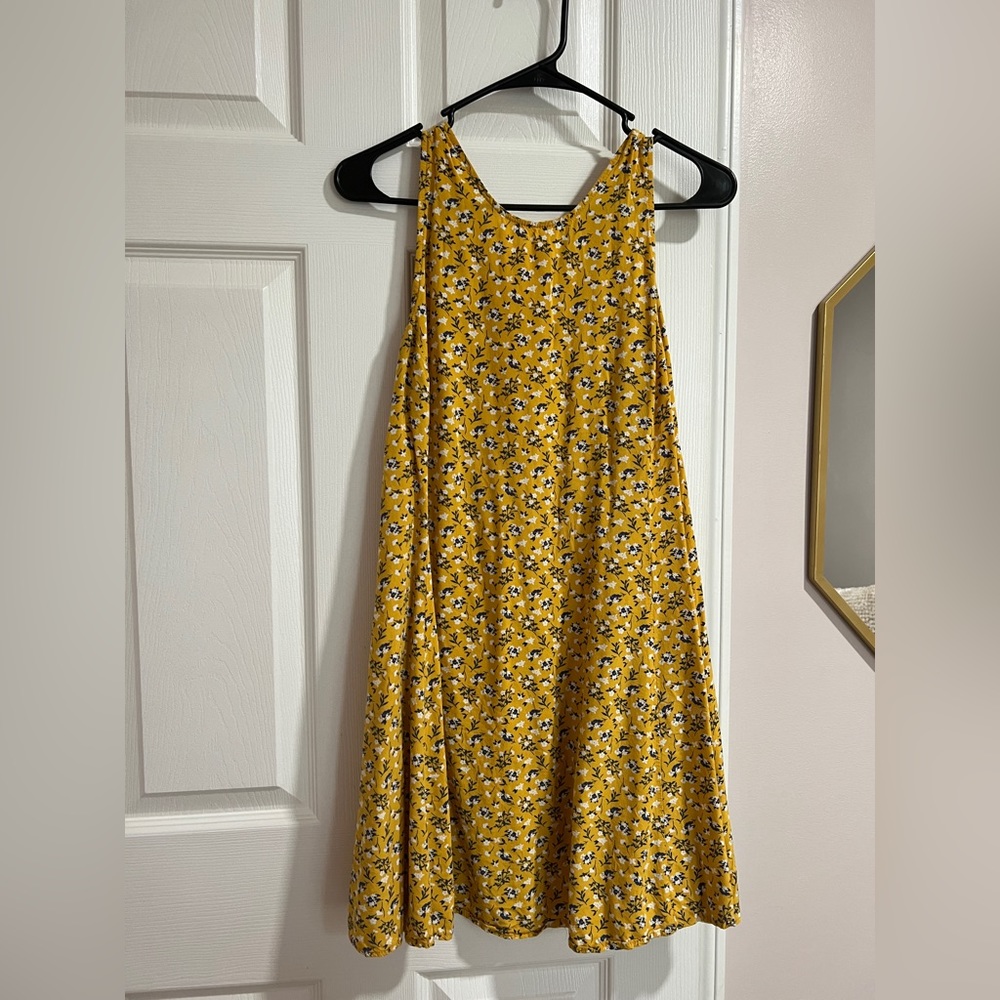 Navy and Yellow Foral Spring dress